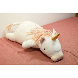 Pillowfort Unicorn 3lb Weighted Plush Kids' Throw Pillow White
